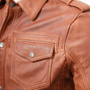 Veste en cuir pour homme - Vêtement d'extérieur décontracté au design épuré, tendance et moderne - Veste d'hiver légère - Product Image 4