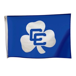 Drapeau rectangulaire personnalisé en polyester imprimé, durable et portable, avec mât en acrylique, pour usage promotionnel - Product Image 1