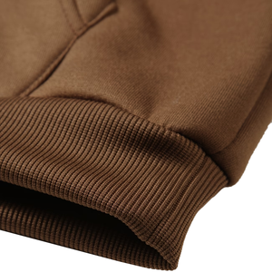 Ensemble de survêtement décontracté pour homme, hiver, marron uni, à capuche, en polaire respirant, taille élastique, pour sports de plein air, manches longues, sweat-shirt et pantalon - Product Image 4