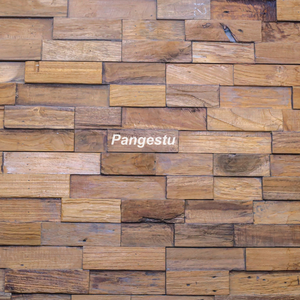 Panneaux muraux modernes en TEAK récupéré Motif géométrique Style décoratif insonorisé pour le divertissement de la maison et de la villa - Product Image 4