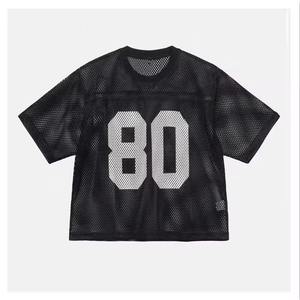 Camiseta Deportiva Personalizada al por Mayor, Estilo Urbano, Corte Holgado, Vintage, Transpirable, con Estampado por Transferencia de Calor, Cuello en V, Protección UV, para Fútbol - Product Image 4