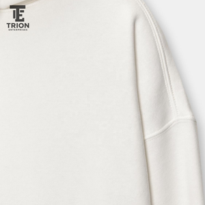 ราคาขายส่งเสื้อฮู้ดดี้ผู้ชายไซส์ใหญ่ สีงาช้างอ่อน ผ้าฝ้าย 100% เสื้อฮู้ดดี้แบบสวมหัว มีกระเป๋าข้าง คอฮู้ดแบบผูกเชือก - Product Image 5