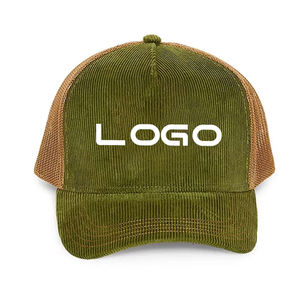 Designer Embroidery Corduroy Curved Brim <b>Mesh</b> Hat Trucker Caps for Golf Cycling Beach Performance Fashionable Logo Corduroy - Product Image 2