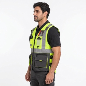 Chaleco de Seguridad Reflectante para Hombre, Ropa de Trabajo de Alta Visibilidad, Tela de Poliéster Duradera, Ajuste Ligero y Cómodo, Industrial y para Exteriores - Product Image 4
