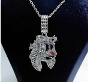 Colgante de Dragón de Dibujos Animados con Incrustaciones de Diamantes Moissanite, Amuleto de Joyería de Lujo, Colgante al por Mayor - Product Image 1