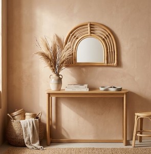Miroir mural en rotin arc-en-ciel, décoration bohème pour chambre d'enfant, miroir décoratif en forme d'arche tissé naturellement pour chambre d'enfant, chambre à coucher, salon, maison - Product Image 6