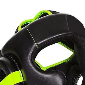 Wholesale Boxing <b>Head</b> Guards Full Face Chin Protection Double Visor Custom Made Printed Leather Safety - Product Image 6