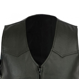 <b>Mens</b> Smooth Best Finish <b>Leather</b> Biker Zipper Closure Front Breathable Interior For Cruiser Enthusiasts <b>Vest</b> For Sale - Product Image 4