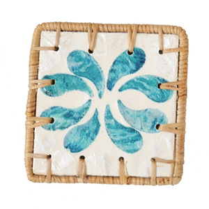 Hotel Collection Rattan Placemat Shell Inlaid Hand Woven <b>Round</b> <b>Mat</b> for Boutique Guest Rooms - Product Image 2
