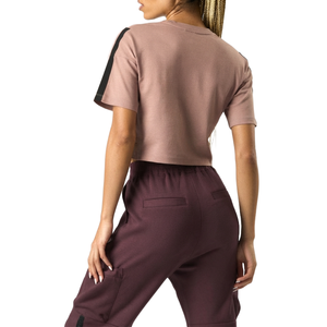T-shirt court pour femme, anti-transpiration, manches courtes, col rond, tissu doux, idéal pour le fitness et l'entraînement, prix bas - Product Image 3