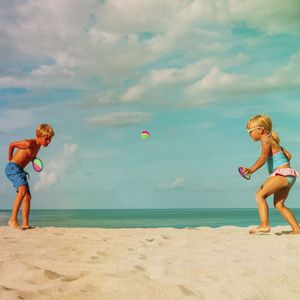 3 Set di Giochi da Spiaggia con Racchette e Palla, Gioco all'Aperto per Divertirsi a Lanciare e Prendere la Palla - Product Image 5