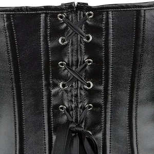 Top Trending Black <b>Pvc</b> <b>Corset</b> body Shaper Satin Under bust <b>Corset</b> With Steel Boned PU Leather Waist Cincher Sexy Mature <b>Corset</b> - Product Image 5
