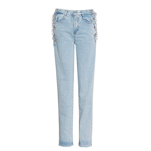Venta al por mayor 2026 Nuevos Jeans Casuales Personalizados para Mujer, de Cintura Media, Color Sólido, Rectos con Abertura, Servicio OEM, Pantalones Vaqueros para Mujer - Product Image 1