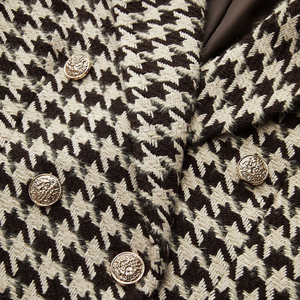 <b>Women</b>’s Houndstooth Double-Breasted Blazer, Long <b>Sleeve</b> Notched Lapel Office <b>Jacket</b>, Professional Career Suit Coat - Product Image 5