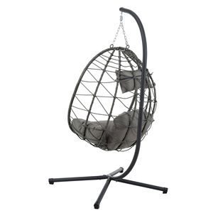 Sedia a dondolo a uovo da interno/esterno, sedia a dondolo sospesa in vimini per patio, camera da letto, soggiorno, sedia a dondolo resistente da interno/esterno - Product Image 6
