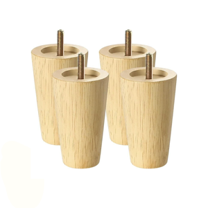 Modern Solid Wood Round Furniture Legs for <b>Sofa</b> Cabinet Dresser Ottoman Replacement Wooden Legs Natural Finish <b>Support</b> - Product Image 1