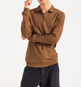 Polo T-shirt homme été décontracté à manches courtes OEM/ODM, 100% coton, coupe ample, logo imprimé personnalisé. - Product Image 4