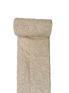 Tissu brodé en coton blanc Dori/Cording, motif floral et Paisley, texture 3D élégante, très demandé - Product Image 4