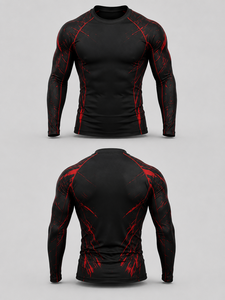 WEAVEON Men's Adult Full Sleeve <b>Rashguard</b> 180g Spandex/Nylon Breathable Digital Print Front Logo Needle Detection OEM Service - Product Image 4