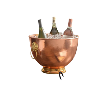 Aluminum Antique Finish <b>Pedestal</b> Bowl Vintage Designer Rim Wedding Centerpiece Metal Wine Bowl For Home Decor Wine Bowl On Sale - Product Image 3