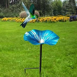 Baño para Pájaros de Jardín, Decorativo, de Metal, con Soporte, para Patio, Balcón, Comedero de Agua para Pájaros Silvestres - Product Image 1