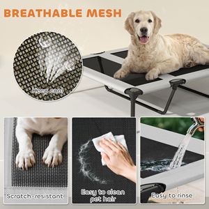 Cuccia Rialzata Portatile per Animali Domestici da Esterno 107x76x94 cm con Tappetino Refrigerante, Letto per Cani con Baldacchino Rimovibile e Borsa per il Trasporto - Product Image 6