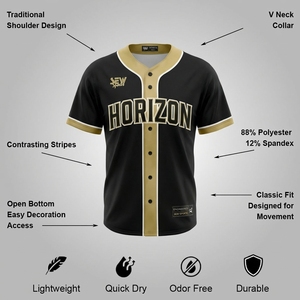 Pro-Grade Baseball Jersey with Custom Logos Plus Size Breathable & Quick Dry Designed for Team Durability High Quality - Product Image 3
