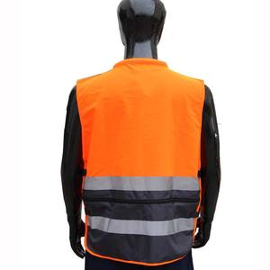 Veste de travail de sécurité réfléchissante pour hommes, en tissu tricoté 100% polyester haute visibilité, pour travaux routiers, avec logo personnalisé - Product Image 6