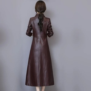 Vestes longues en cuir véritable de qualité supérieure pour femmes, mode décontractée, manteau d'hiver en peau de mouton, manteaux longs en cuir de vache pour femmes - Product Image 2