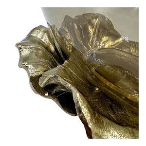 Glass Bowl With Leaf Base Design Decorative Bowl Perfect For Used As A Centerpiece On Coffee <b>Tables</b> Dining <b>Tables</b> Or Side <b>Tables</b> - Product Image 5