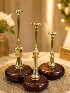Candelabro de Latón Estilo Antiguo, Decoración Rústica para el Hogar, para Dormitorio y Mesa de Comedor, Encanto Festivo para Bodas, Eventos y Navidad - Product Image 6