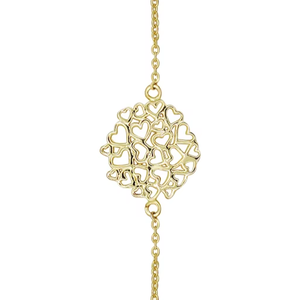 Handmade IGI Certified 925 Sterling <b>Silver</b> Tennis <b>Bracelet</b> with Heart Design Gold Plated Trendy for Anniversary Engagement Gift - Product Image 6