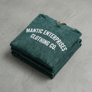 เสื้อฮู้ดผู้ชาย Mantic Enterprises Clothing Co. สีเขียววอช ผ้าฝ้ายเฟรนช์เทอร์รี่ สไตล์ลำลอง ทรงปกติ มีกระเป๋า - Product Image 5