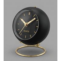 Horloge de bureau contemporaine créative en fer forgé, analogique à quartz, silencieuse, pour la maison, le bureau, le salon, de forme ovale, étanche, avec fonction snooze