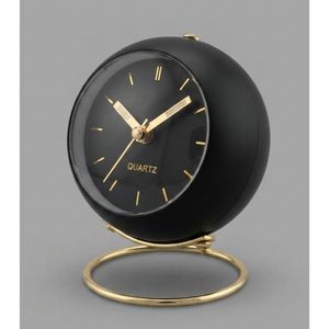Contemporary Creative Wrought Iron Metal <b>Desk</b> <b>Clock</b> Quartz Analog Silent Home Office Living Room Oval Shape Waterproof Snooze - Product Image 5