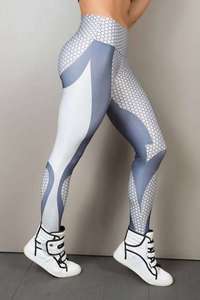 กางเกงเลกกิ้งกีฬาเอวสูงแบบสั่งทำพิเศษ และกางเกงเลกกิ้งออกกำลังกายสำหรับผู้หญิง พิมพ์ลายแบบ Sublimation ชุดออกกำลังกาย ชุดโยคะ - Product Image 6