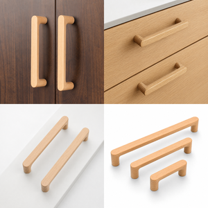 Tiradores Modernos de Madera Maciza de Haya para Gabinetes, Tiradores de Madera para Cajones de Cocina, Armarios y Puertas - Product Image 4