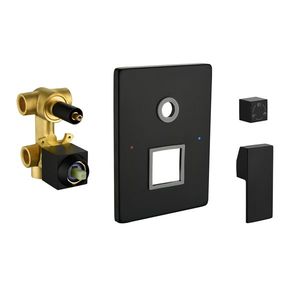 Système de douche complet noir mat de 10 pouces avec douchette à effet pluie carrée et 3 jets latéraux – Accessoires de salle de bain de qualité - Product Image 1