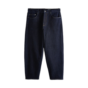 Men's Dark Blue Straight-Leg Jeans Mid Waist Regular Fit Casual Cotton Denim Autumn Wear - Product Image 3