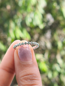 Anillo de Diamantes de Oro Blanco de 14K y 18K con Diamantes Cultivados en Laboratorio, Anillo de Eternidad Redondo para Mujer, Elegante Anillo de Boda con Gema Azul, Regalo de Joyería - Product Image 2