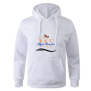 Sudadera con Capucha Blanca para Hombre con Estampado Gráfico de Caballo y Bolsillo Frontal - Product Image 1
