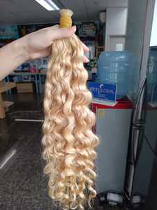 ผมต่อเป็นลอนแบบชาวพม่าเวียดนามผม100% สีบลอนด์สองชั้น - Product Image 3