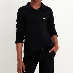 เสื้อโปโลแขนยาวสีแดงสดใส ระบายอากาศได้ดี สำหรับนักเรียนช่วงฤดูใบไม้ร่วง - Product Image 4