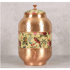 Dispensador de Agua de Cobre Hecho a Mano con Vaso y Grifo, Tanque de Agua de Cobre Martillado Matki, Beneficios para la Salud Ayurvédica - Product Image 4