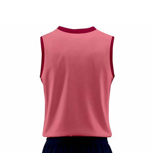 Conjunto de Camiseta de Voleibol Sublimada Personalizada, Color Rosa Marino, Cuello en V, Sin Mangas, Absorbe la Humedad, Ropa Deportiva Unisex para Adultos - Product Image 5
