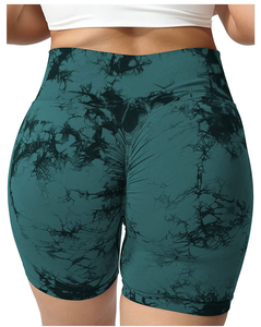 Tie Dye Seamless <b>Shorts</b> for Women High Waist Yoga <b>Shorts</b> Scrunch Butt Lifting Elastic <b>Tights</b> Wide Waistband Sports <b>Shorts</b> - Product Image 3