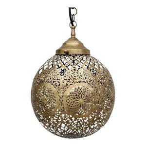 Lanterne suspendue de forme ronde personnalisable, style marocain, pour la décoration de la maison et du jardin, porte-bougie durable pour bougies chauffe-plat. - Product Image 1