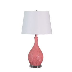 Lampada da tavolo in resina rosa Telli Pebble Mid Century da 28 pollici - Product Image 1