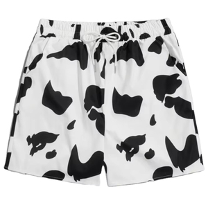 Custom High Quality <b>Print</b> Men's <b>Cow</b> <b>Print</b> Board Shorts Quick Dry Drawstring Waist Casual Swim Trunks Short Length Polyester - Product Image 1