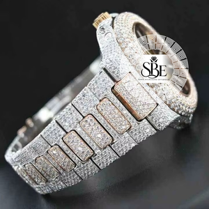 Reloj de Cuarzo con Cristal de Zafiro y Acero Inoxidable Estilo Hip Hop para Hombre, con Diamantes Brillantes, Cronógrafo, Regalo Empresarial - Product Image 2